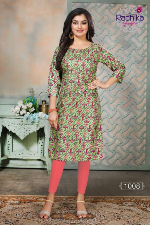 Radhika Traditional 1 Fancy Cotton Printed Casual Wear Kurti 